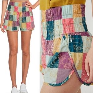 FP Movement by Free People The Way Home Shorts Patchwork High Waist Shorts